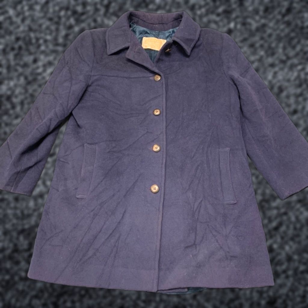 Pendleton VTG Pendleton Coat Womens Purple Wool Single Breasted Belted Lined Size L / US 10 / IT 46 - 1 Thumbnail