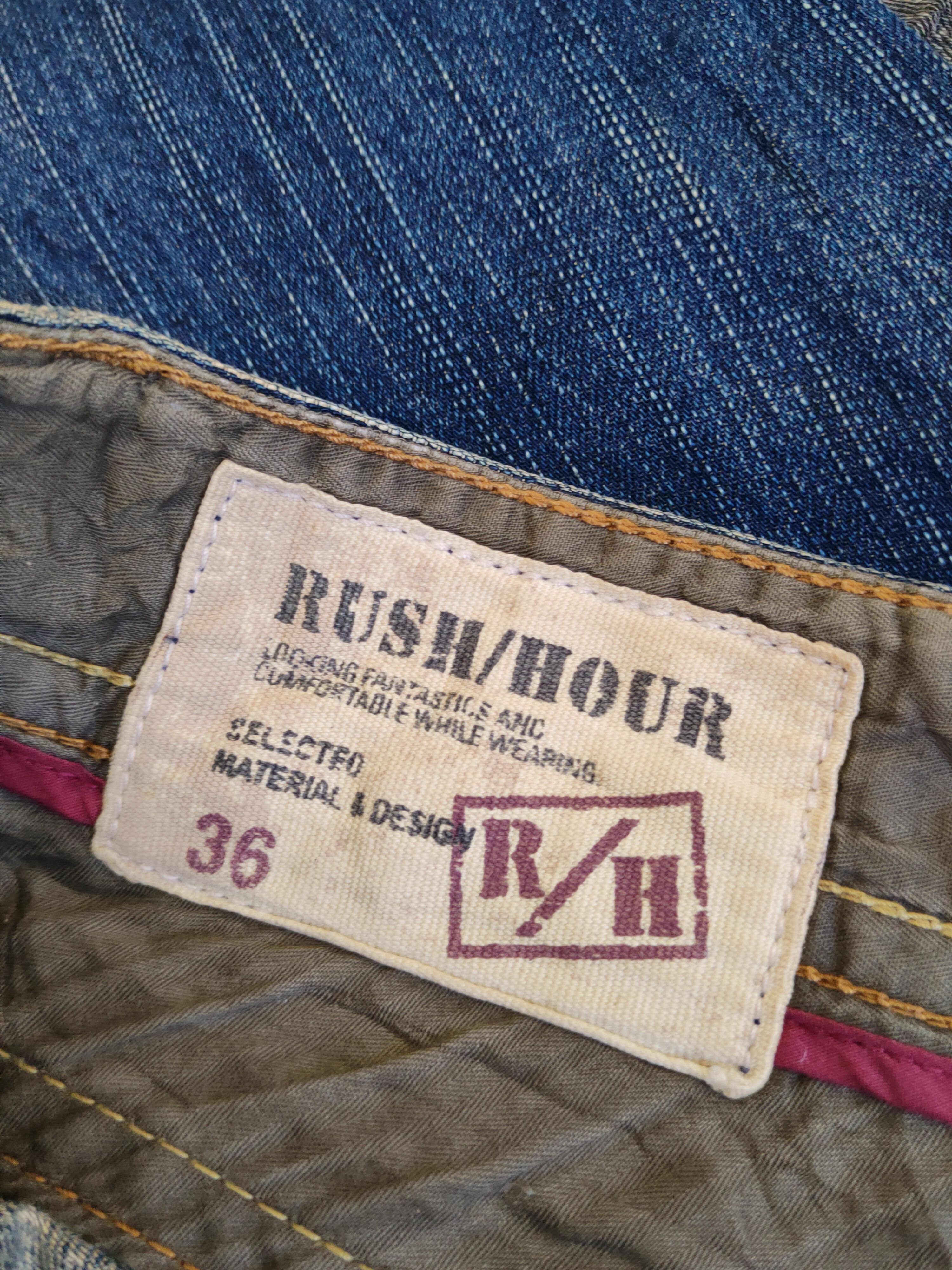 Japanese Brand DL Rush/Hour Dark Blue Faded Distressed Ripped Jeans #S1811 Size US 36 / EU 52 - 14 Thumbnail