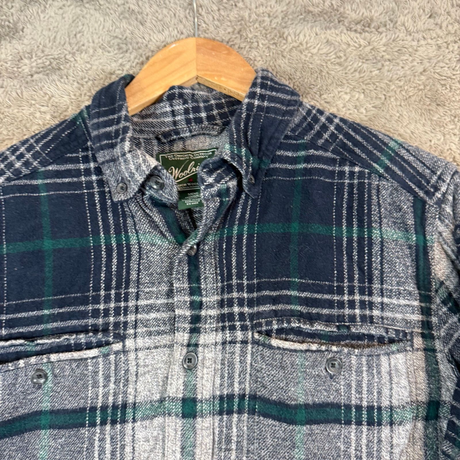 Woolrich Woolen Mills Woolrich Blue Green Shacket Button Down Plaid Shirt Men's M Size US M / EU 48-50 / 2 - 3 Thumbnail