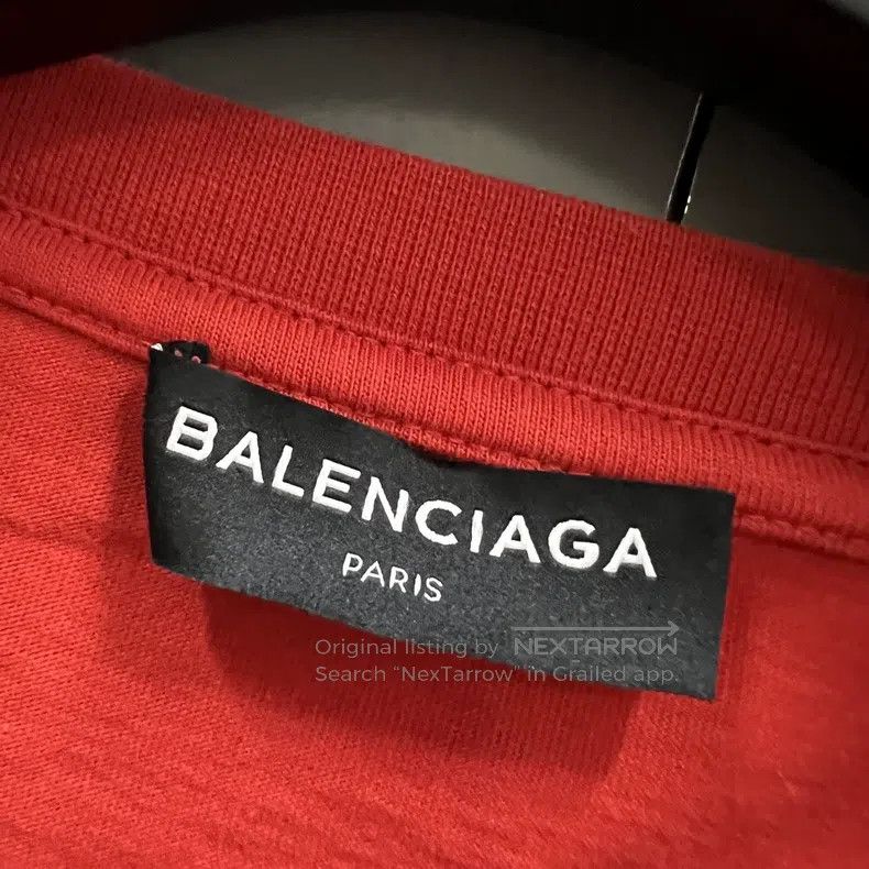 Balenciaga Balenciaga Red Letter Printed Short Sleeve Size US S / EU 44-46 / 1 - 4 Thumbnail
