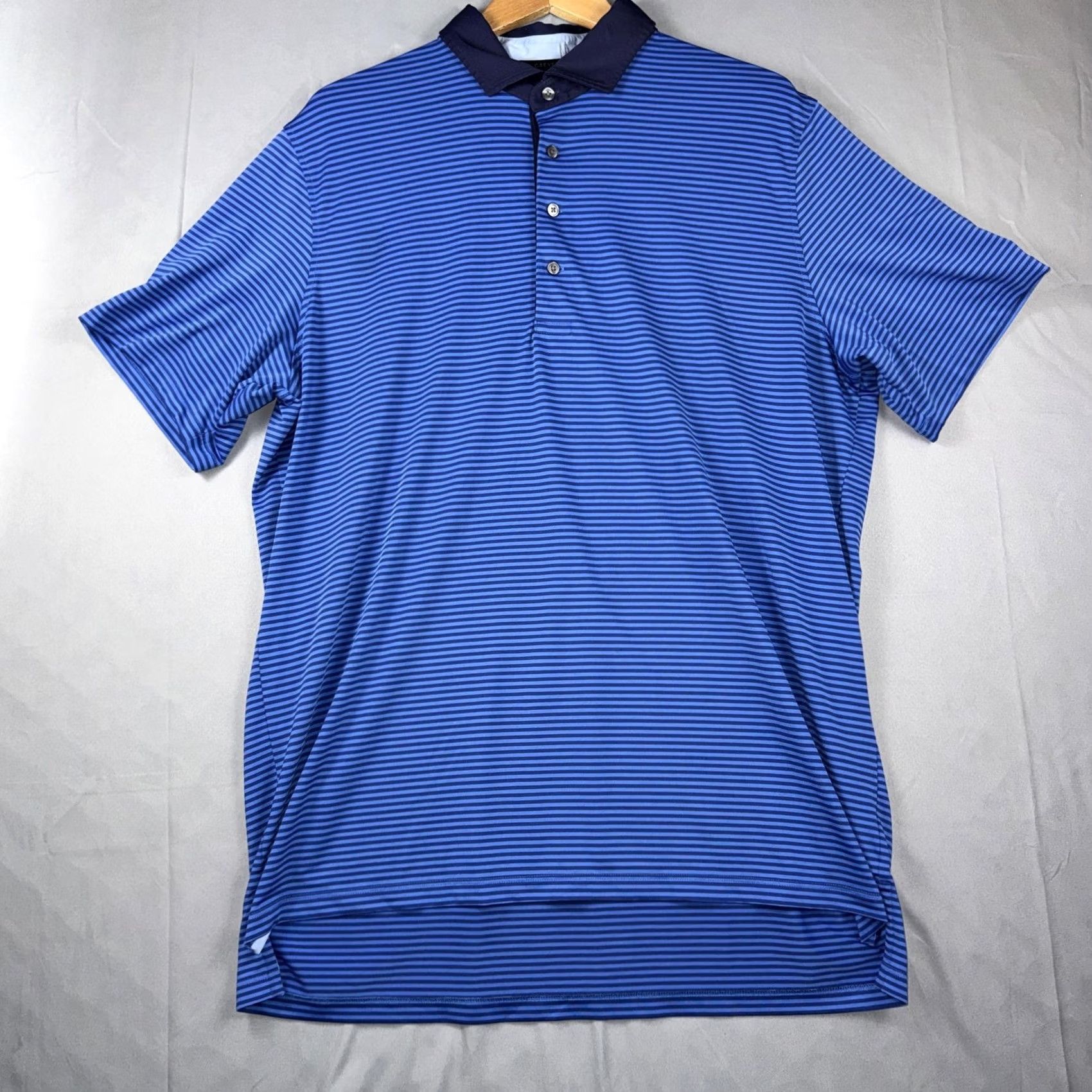 Vintage Greyson Polo Shirt Mens XL Blue Stripe Performance Golf 2019 Team Logo Shirt Mens XL Blue Stripe Polo Size US XL / EU 56 / 4 - 2 Thumbnail