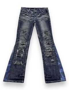 ROCKSTAR Men's Laizer Hand Painted Quilted Denim Jeans ROCKSTAR