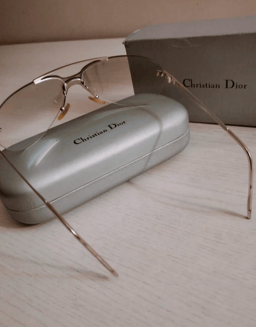 Dior DIOR Sunglasses Mini Aviator Wrap Shield Mask Ski Galliano Size ONE SIZE - 3 Thumbnail
