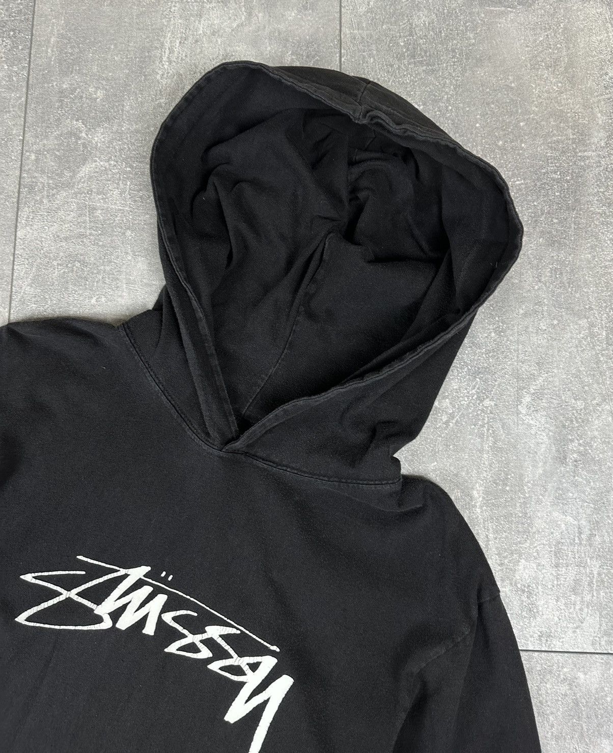 Stussy Stussy Mens Overprint Logo Hooded Long Sleeve Y2K Size US M / EU 48-50 / 2 - 7 Thumbnail