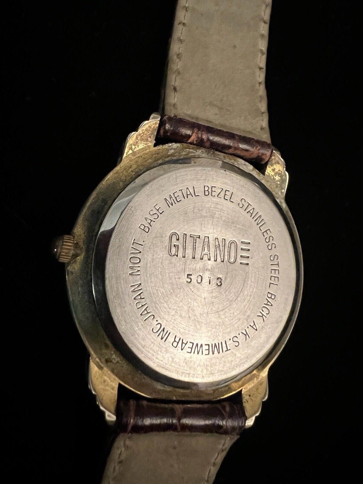 Designer Vintage Gitano Moon Phase Analog Watch New Battery Size ONE SIZE - 6 Thumbnail