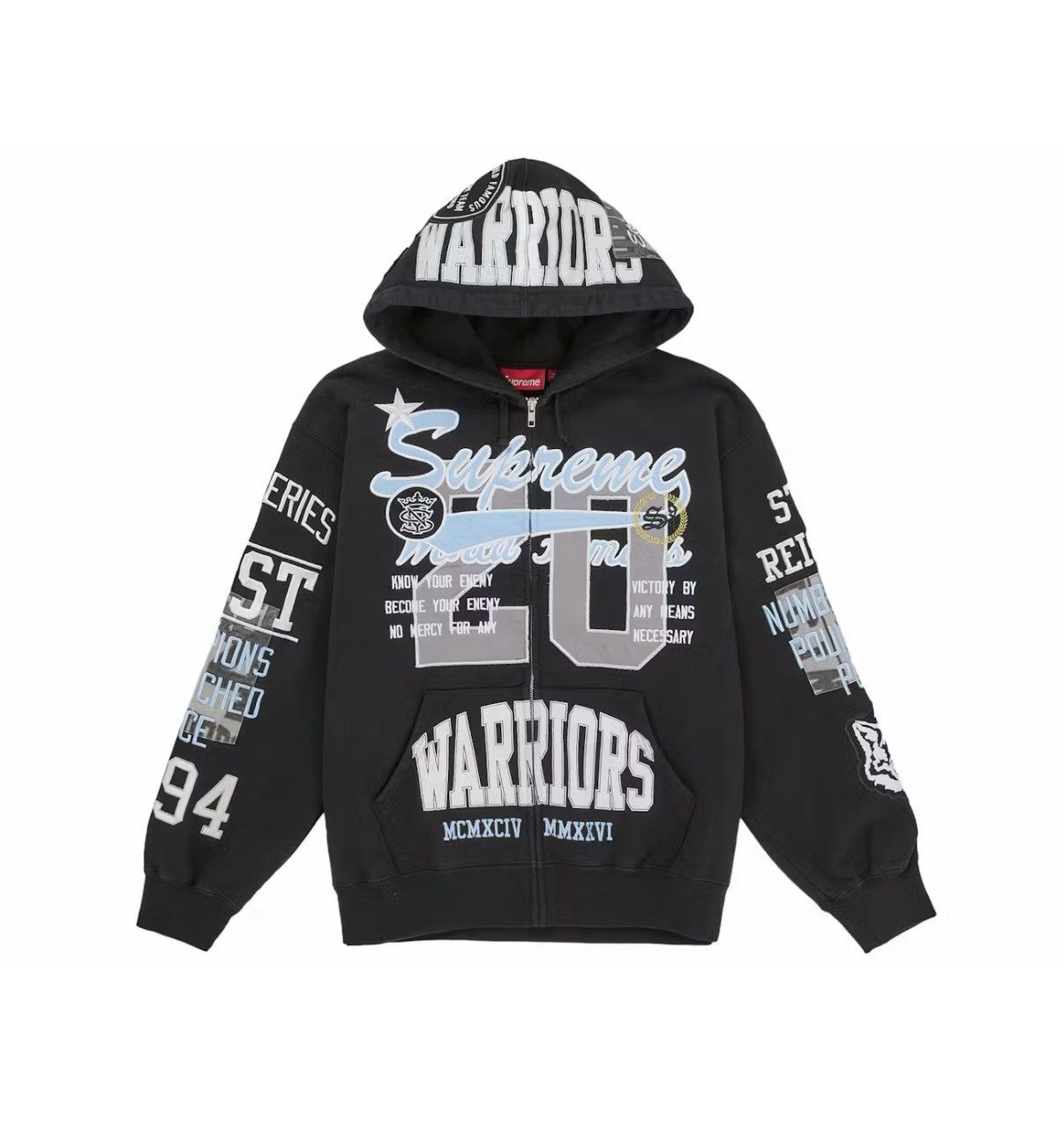 Supreme Supreme Warriors Applique Zip Up Hooded Sweatshirt Size US XL / EU 56 / 4 - 1 Thumbnail