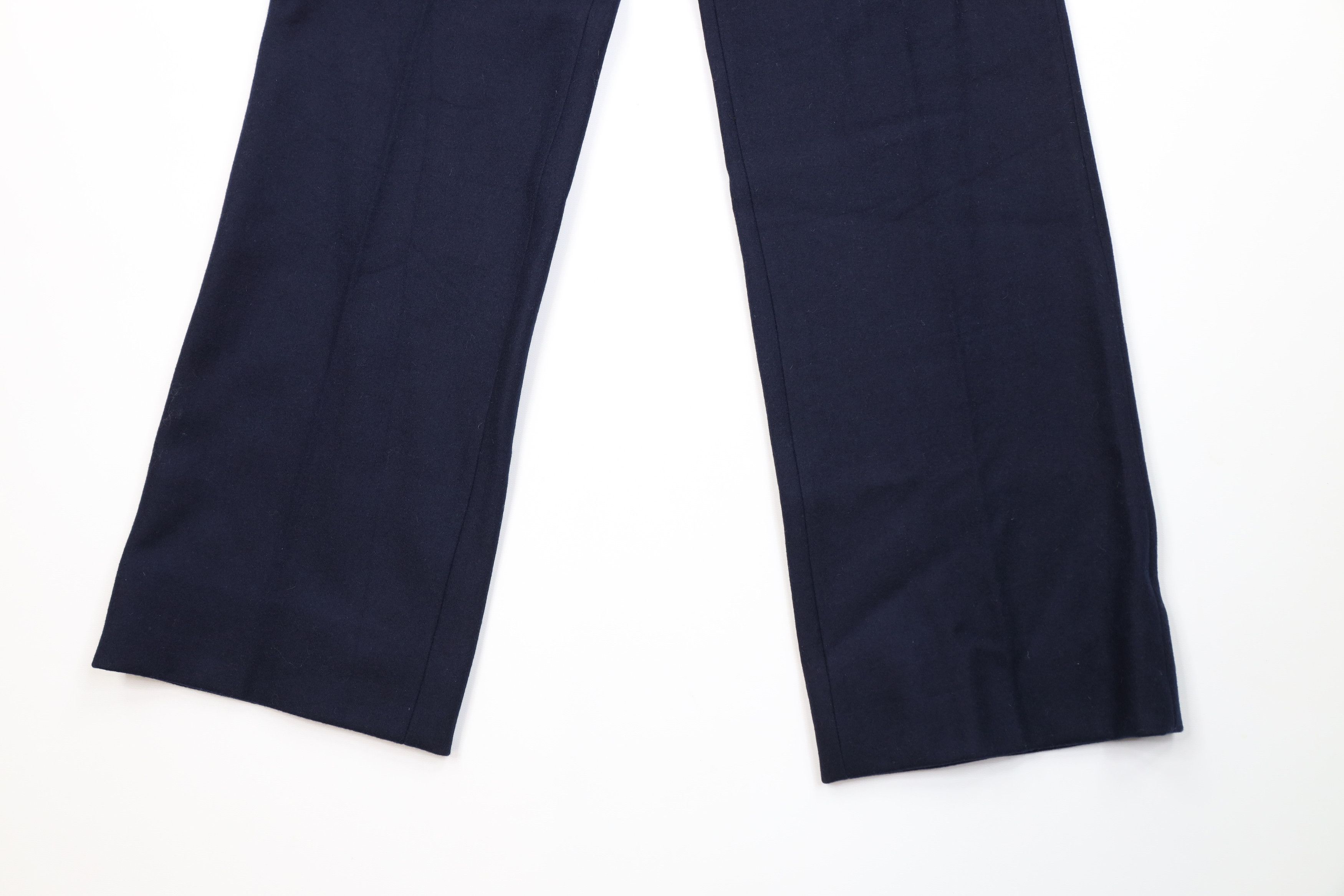 Vintage Vintage 70s Streetwear Wool Wide Leg Chino Pants Blue Size US 29 - 4 Thumbnail