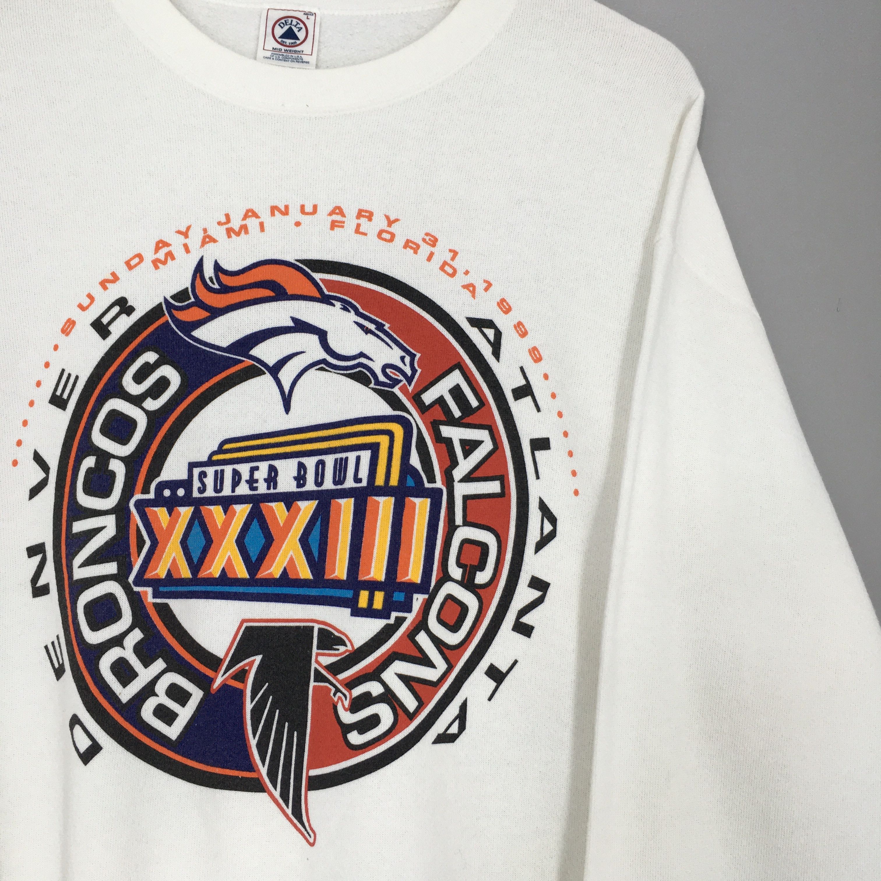 Delta × NFL × Vintage Vintage 90s Super Bowl XXXIII NFL Sweatshirt Large Size US L / EU 52-54 / 3 - 2 Thumbnail