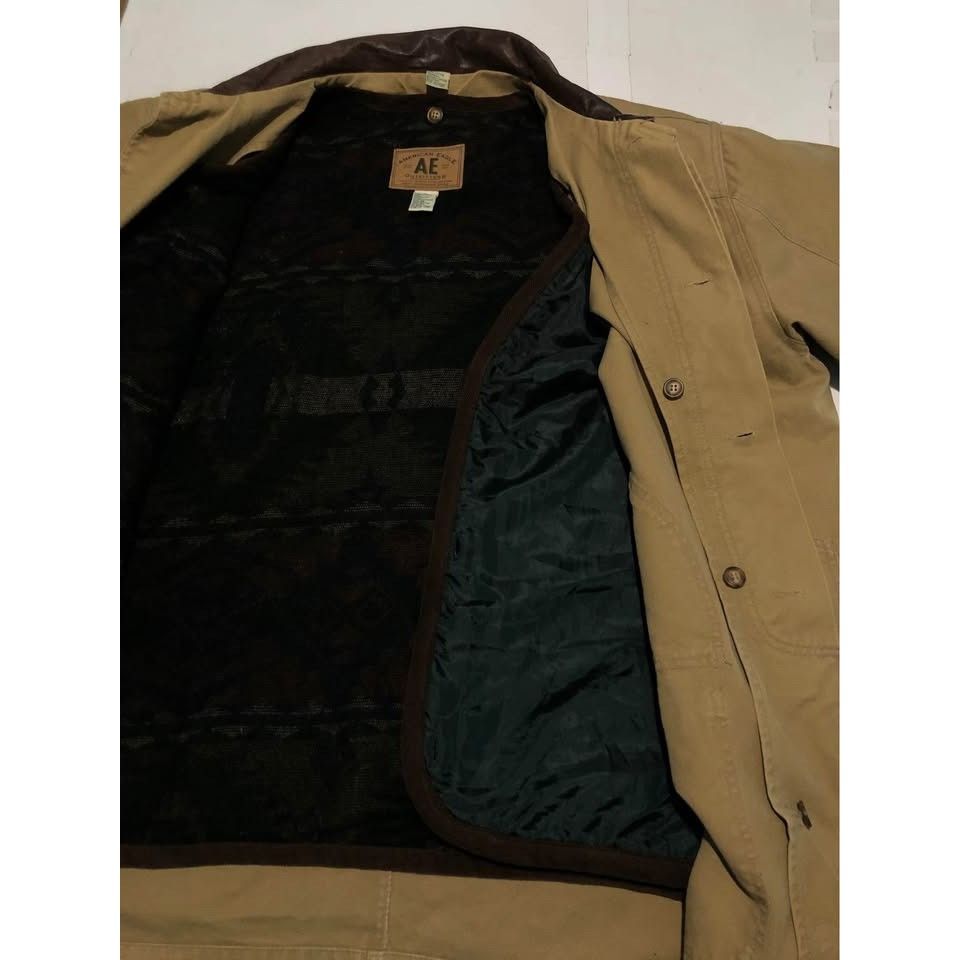 American Eagle Outfitters × Vintage Jacket XL Men Vintage 90s, Leather Collar American Eagle Size US XL / EU 56 / 4 - 5 Thumbnail