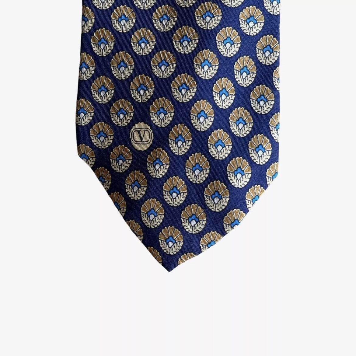 Valentino Vintage 90s Valentino Art Deco Shell Pearl Print Silk Tie Size ONE SIZE - 3 Thumbnail