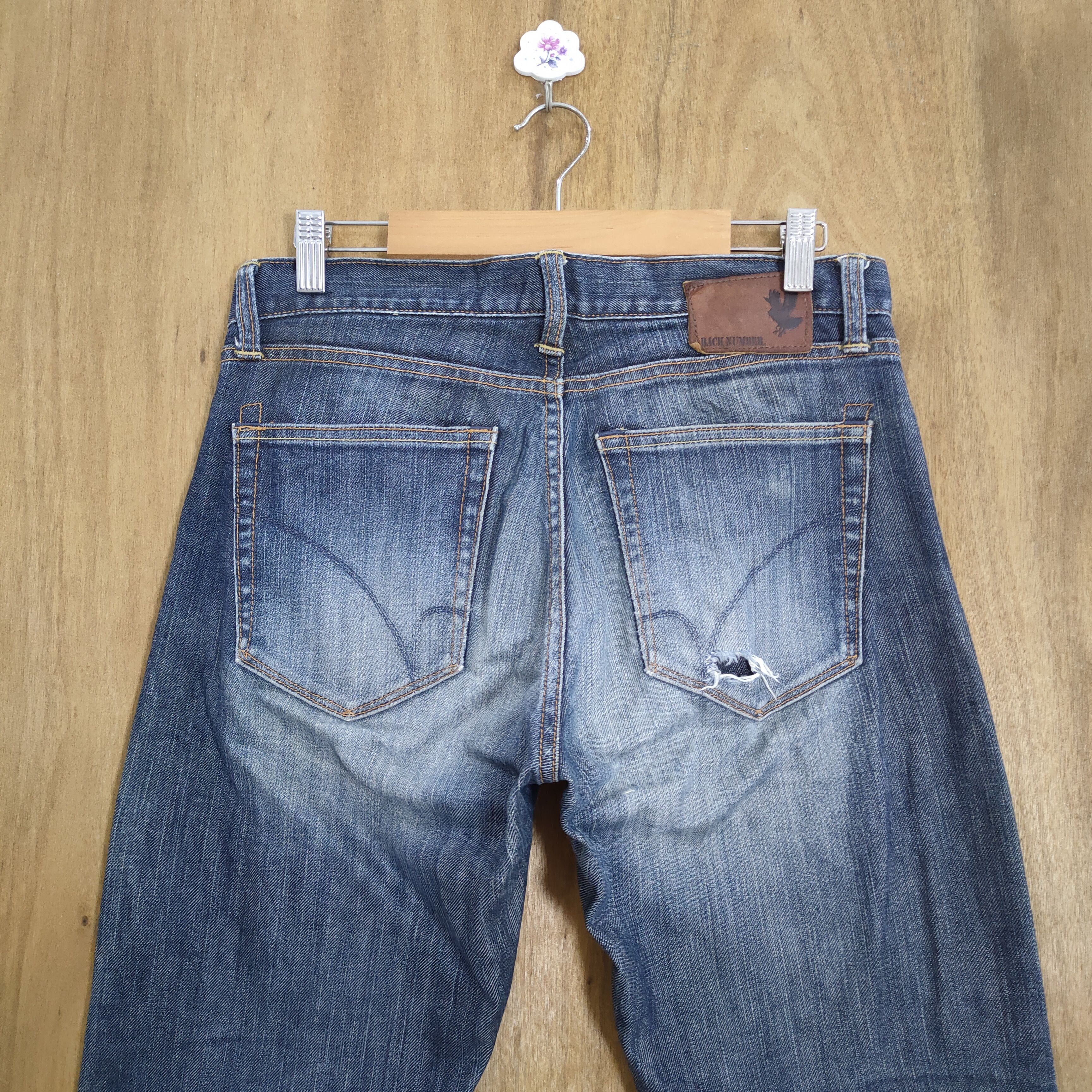 Jean × Numbers VINTAGE BACK NUMBER FADED DISTRESSED DENIM JEANS PANTS Size US 30 / EU 46 - 9 Thumbnail