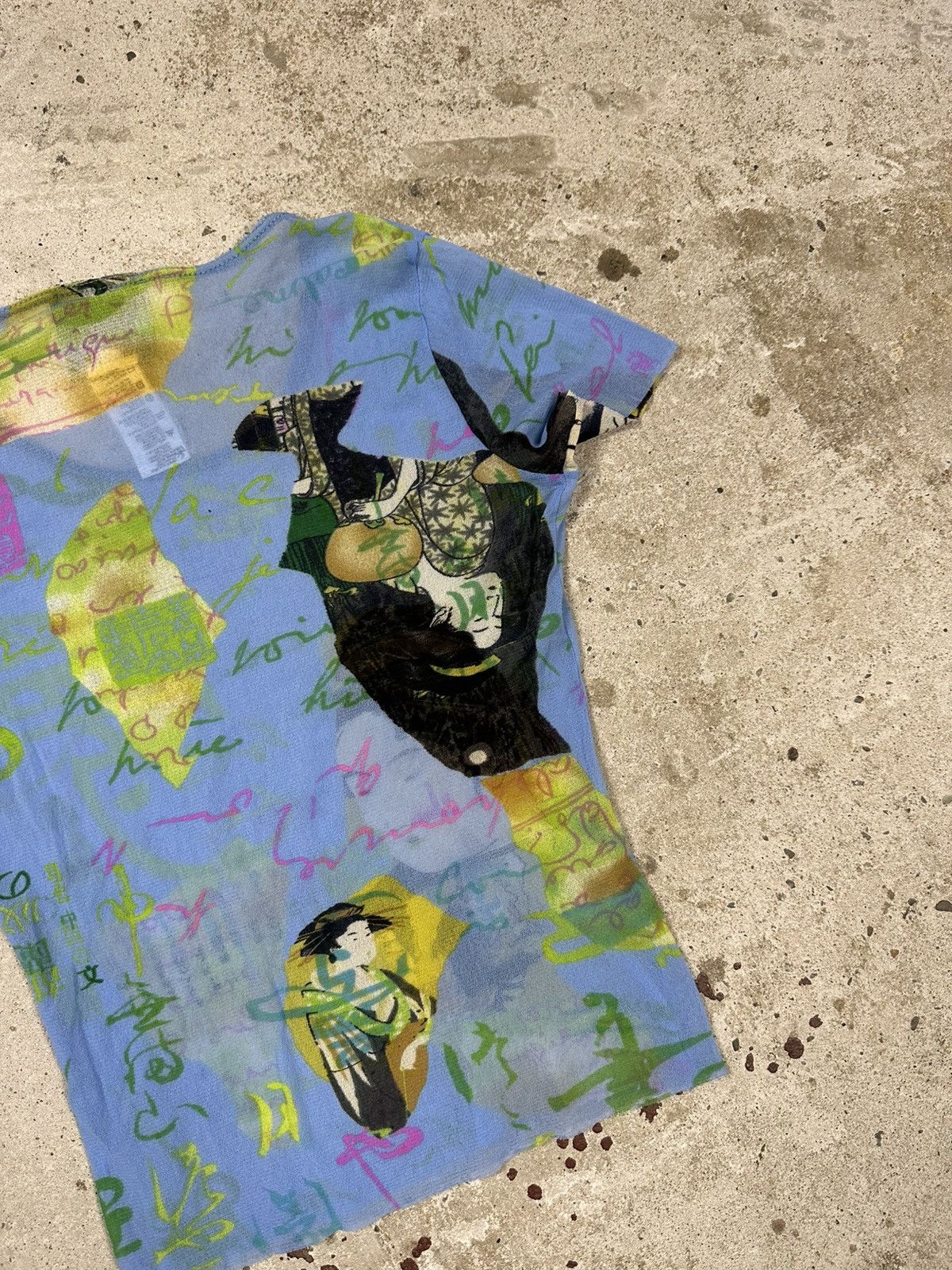 Kenzo Vintage 90s Kenzo Jeans Asian Japanese Print Mesh Top Size M / US 6-8 / IT 42-44 - 9 Thumbnail
