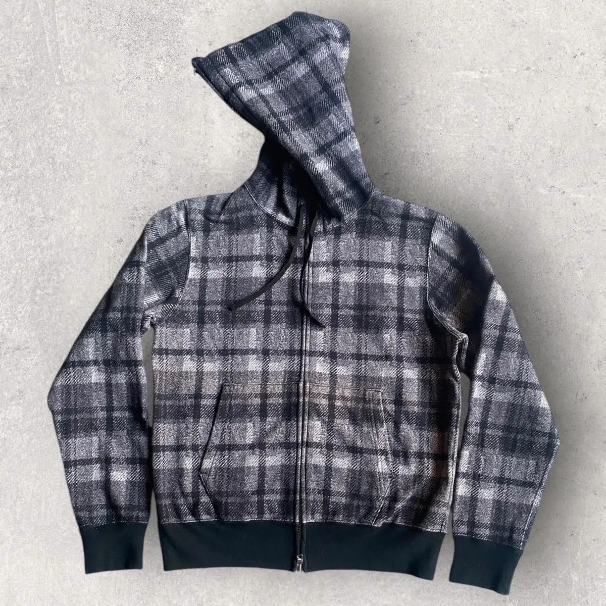 Bape Grey Plaids Full Zip Hoodie