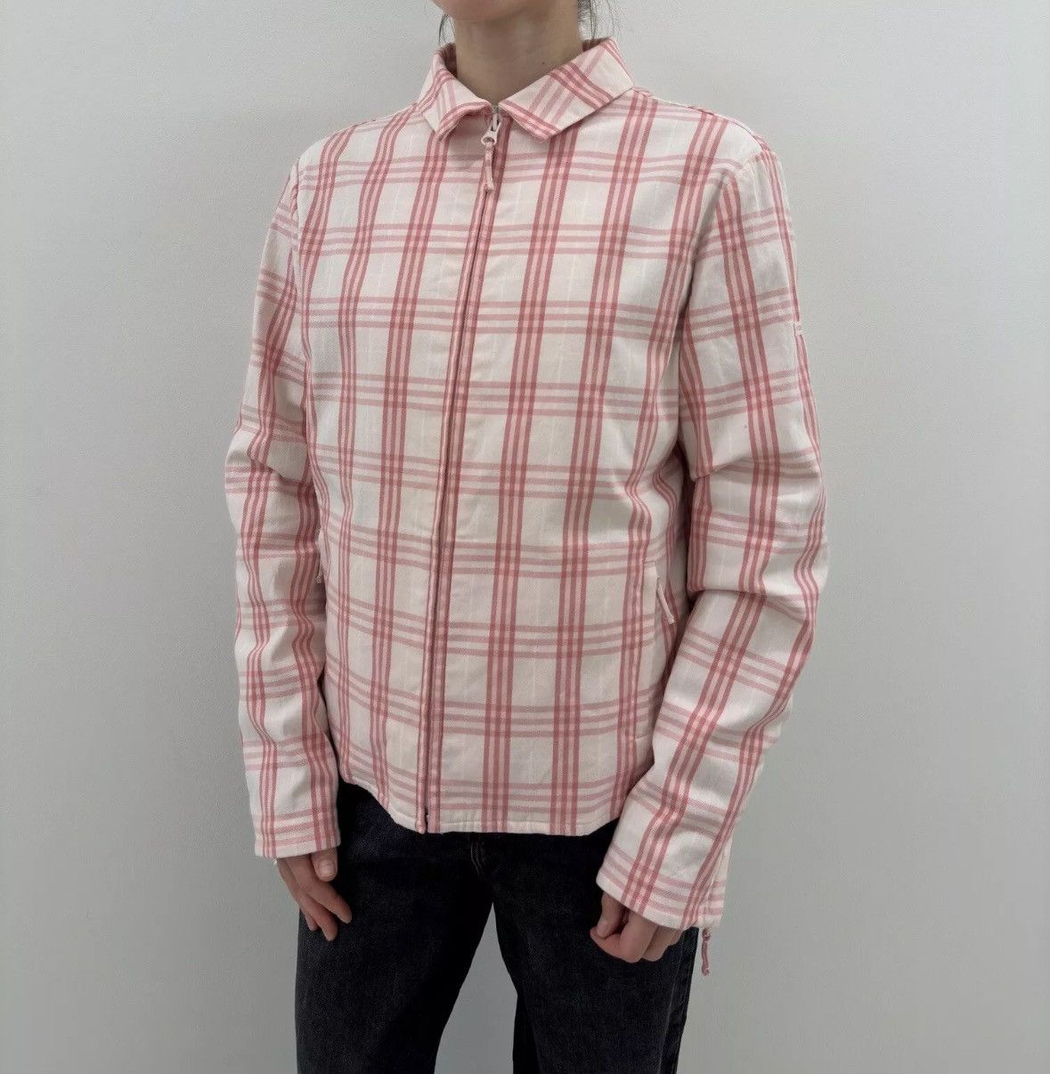 Burberry Vintage Burberry Golf Nova Check Cotton Jacket Pink Zip Size M / US 6-8 / IT 42-44 - 3 Thumbnail