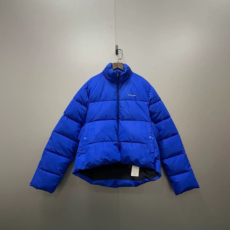 Balenciaga Balenciaga Blue Logo Print Down Jacket - dmc Size US L / EU 52-54 / 3 - 1 Thumbnail
