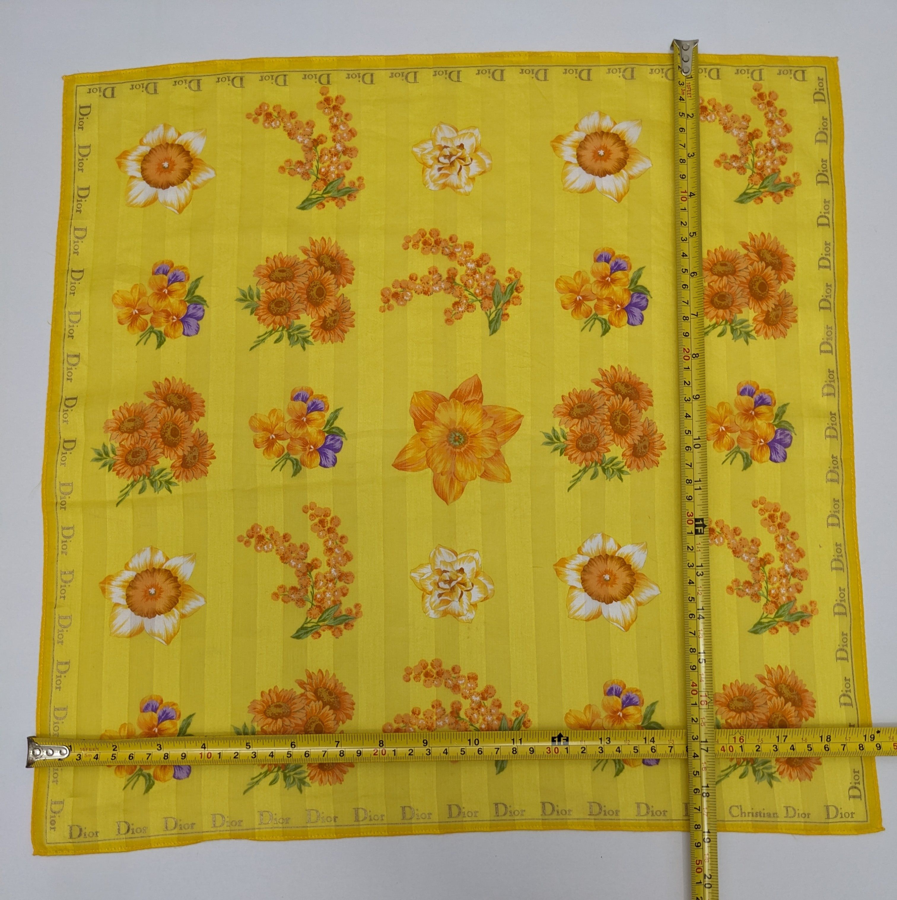 Dior Christian Dior "Sunny Garden" Striped Floral Handkerchief Size ONE SIZE - 4 Thumbnail
