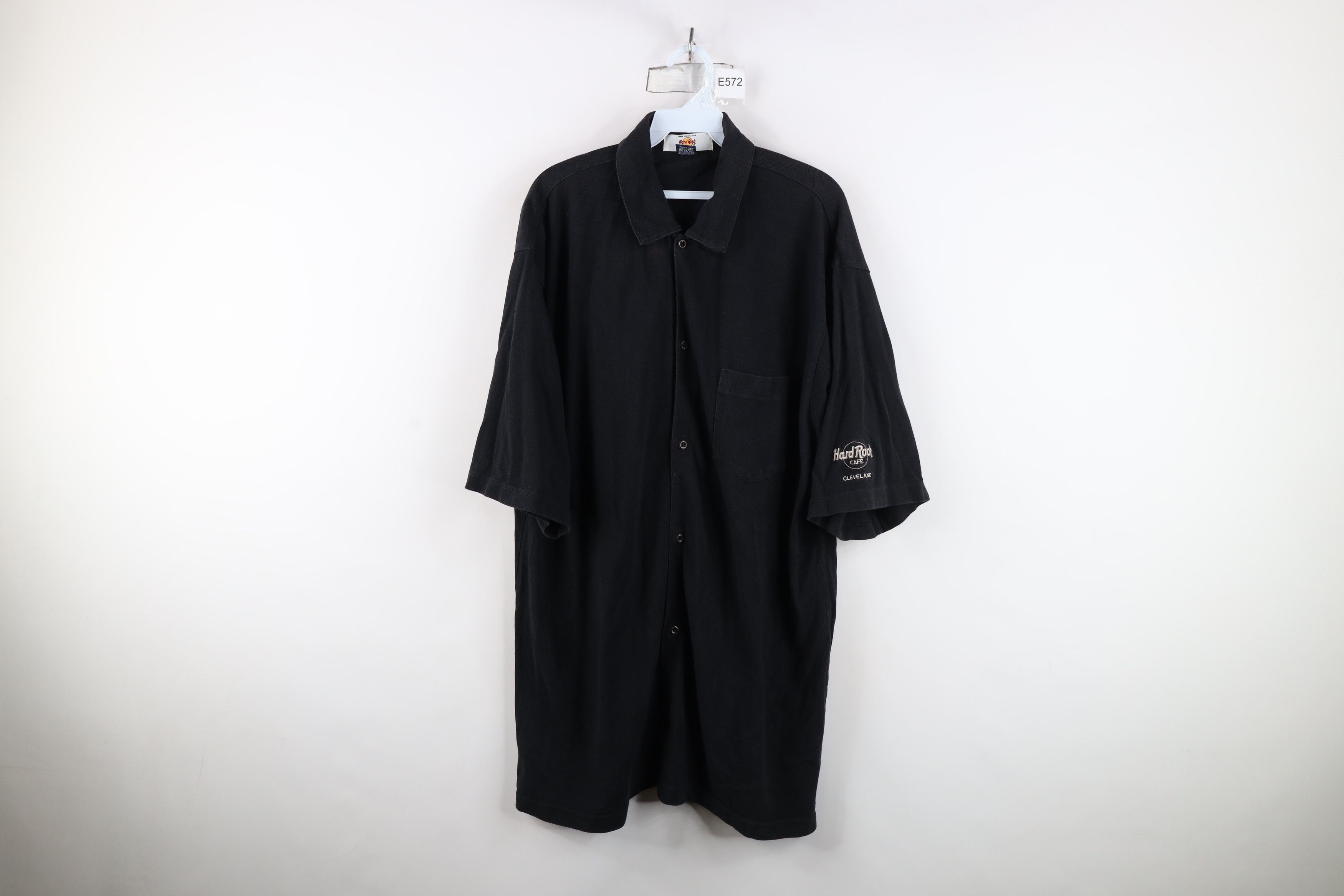 Hard Rock Cafe Vintage 90s Hard Rock Cafe Cleveland Button Shirt Black Size US XL / EU 56 / 4 - 1 Thumbnail