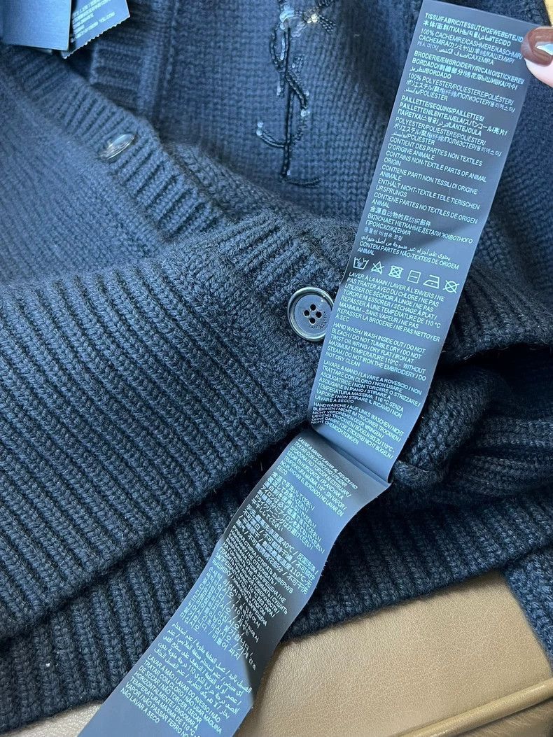 Saint Laurent Paris Saint Laurent Paris Cashmere sequin cardigan jacket-2506 Size US S / EU 44-46 / 1 - 6 Thumbnail