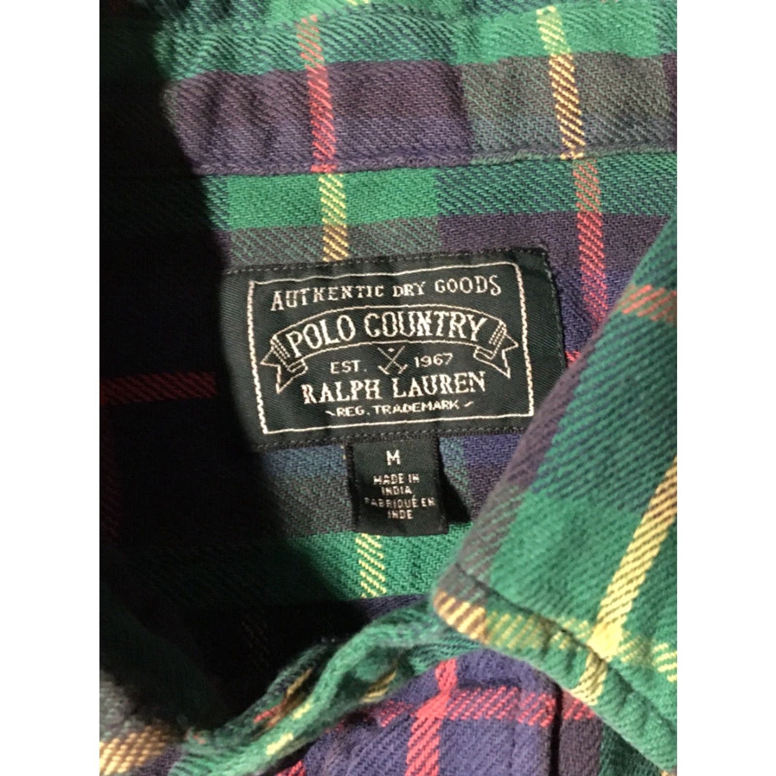 Polo Ralph Lauren VINTAGE Polo Ralph Lauren Flannel Shirt M Green Plaid Button-Front 90s USA Mens Size US M / EU 48-50 / 2 - 4 Thumbnail