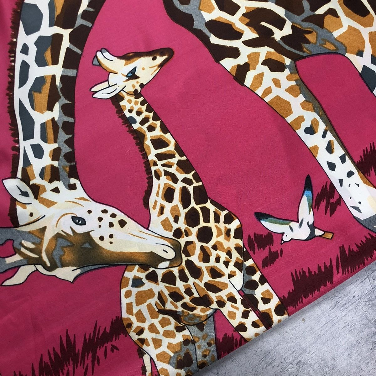 Hermes × Vintage Vintage 90s Hermes Paris Les Girafes Silk Designer Scarf y2k Size ONE SIZE - 3 Thumbnail