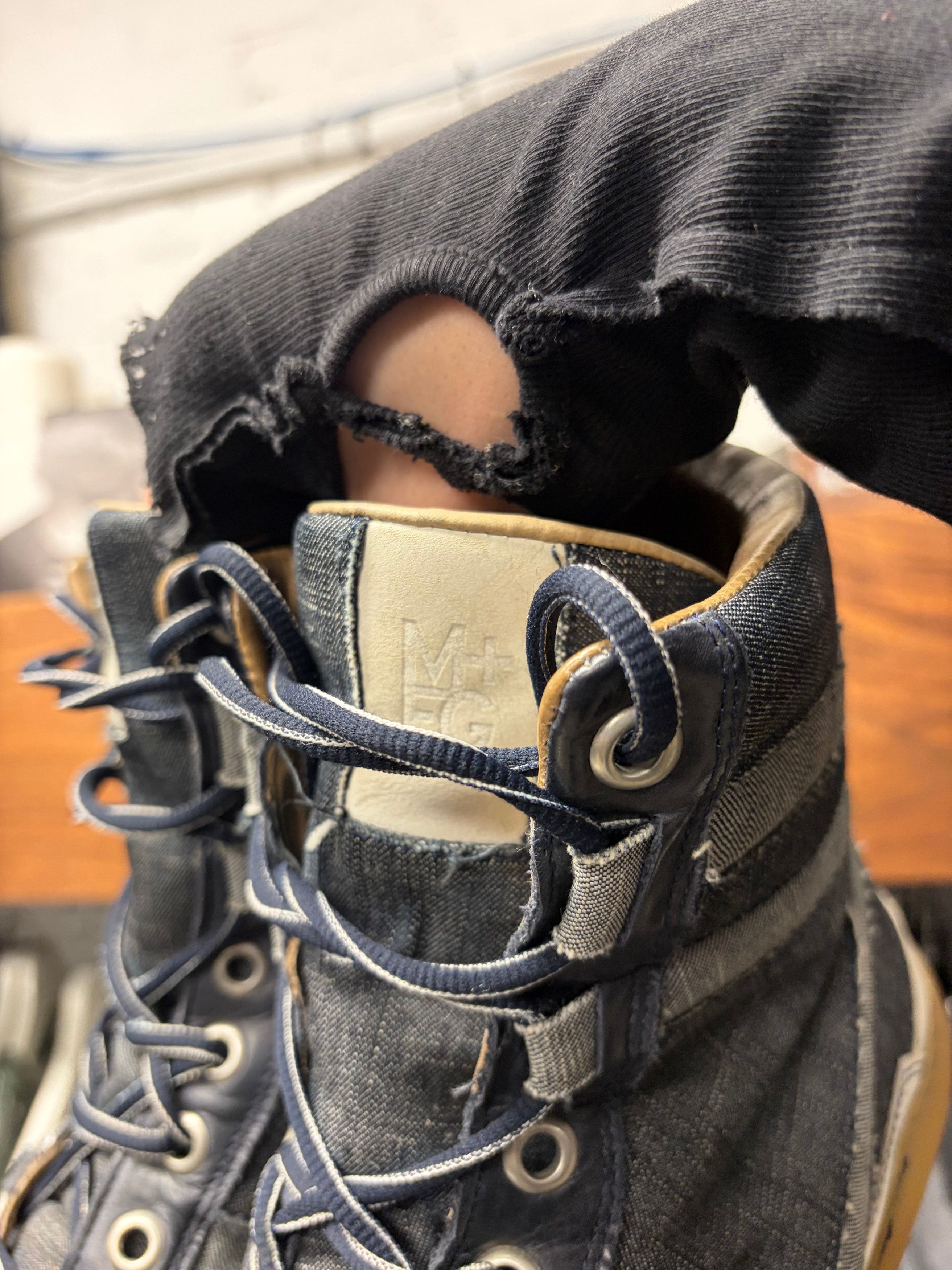 Marithe + Francois Girbaud 2000s Marithe Francois Girbaud Raw Denim High Top Sneakers Size US 9 / EU 42 - 2 Thumbnail