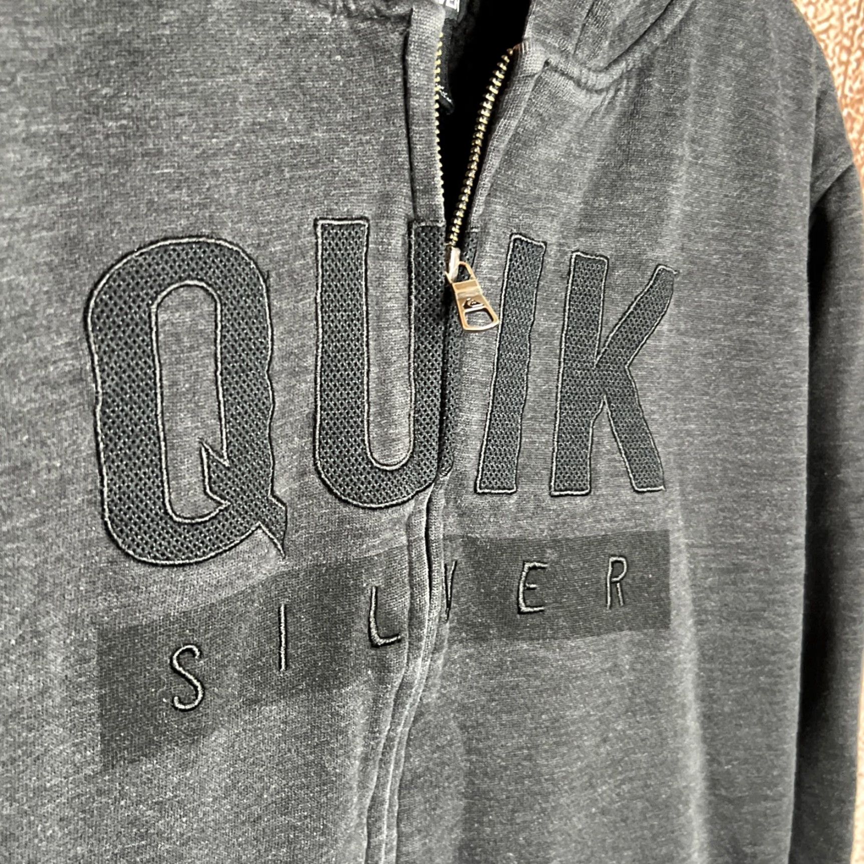 Quiksilver VINTAGE Quiksilver Hoodie with Sherpa Lining Zip Up Surf Style 2000s M Gray Men Size US M / EU 48-50 / 2 - 4 Thumbnail