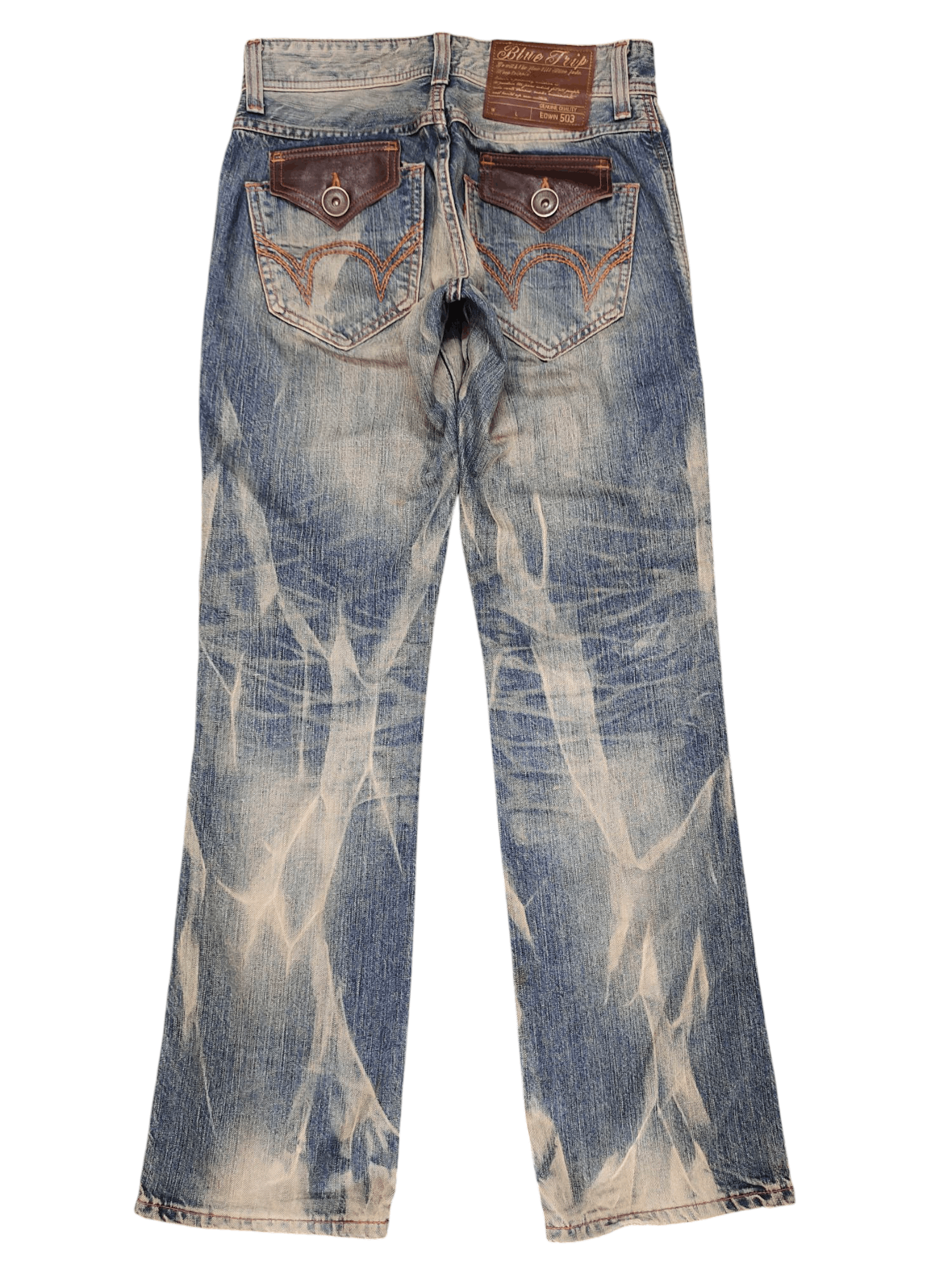 Edwin Vintage Edwin Japan Clawmark Distress Faded Denim Jeans Size US 29 - 1 Thumbnail