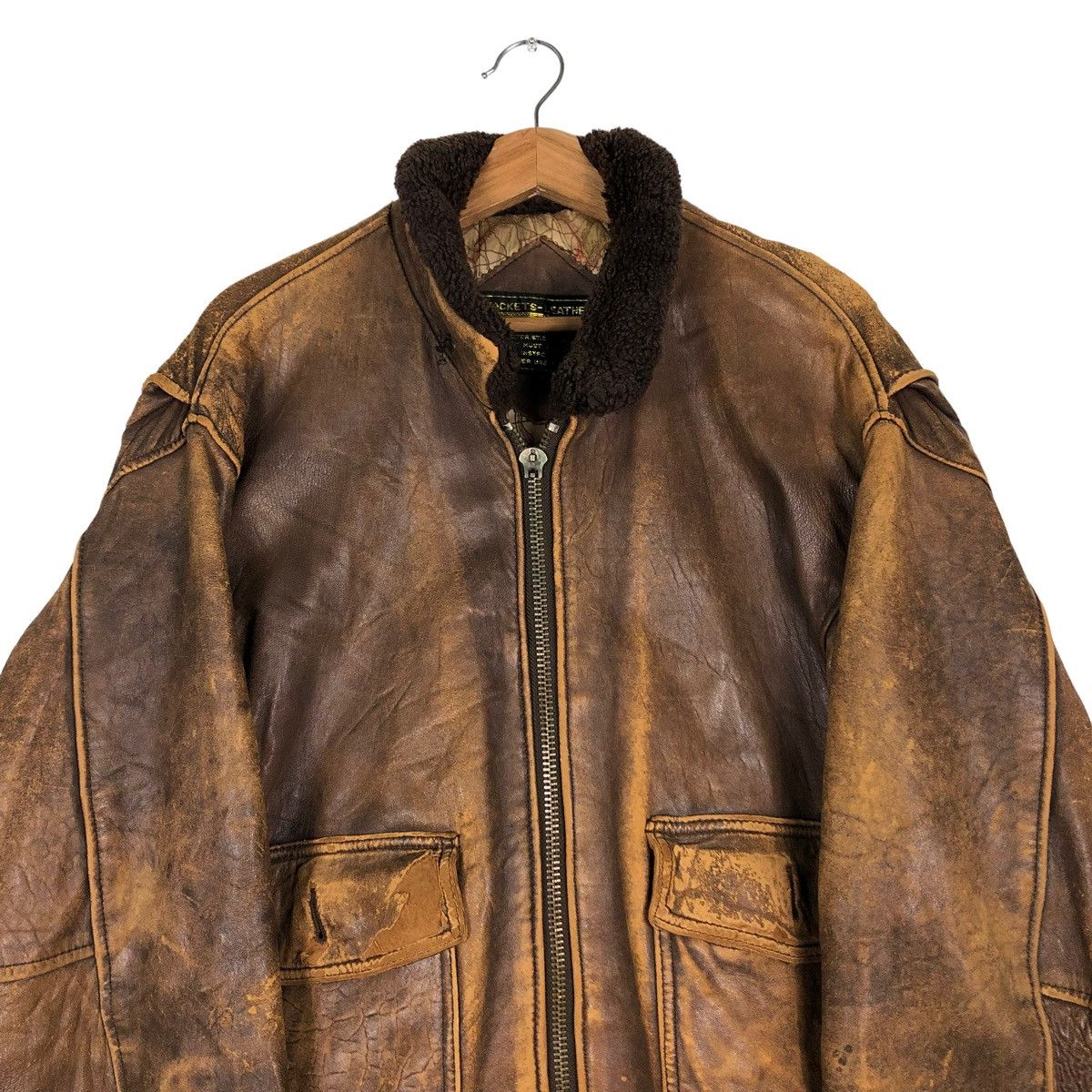 Toyo Enterprises 🔥VINTAGE FLY BOMBER LEATHER JACKET MILITARY BUZZ RICKSONS Size US L / EU 52-54 / 3 - 3 Thumbnail