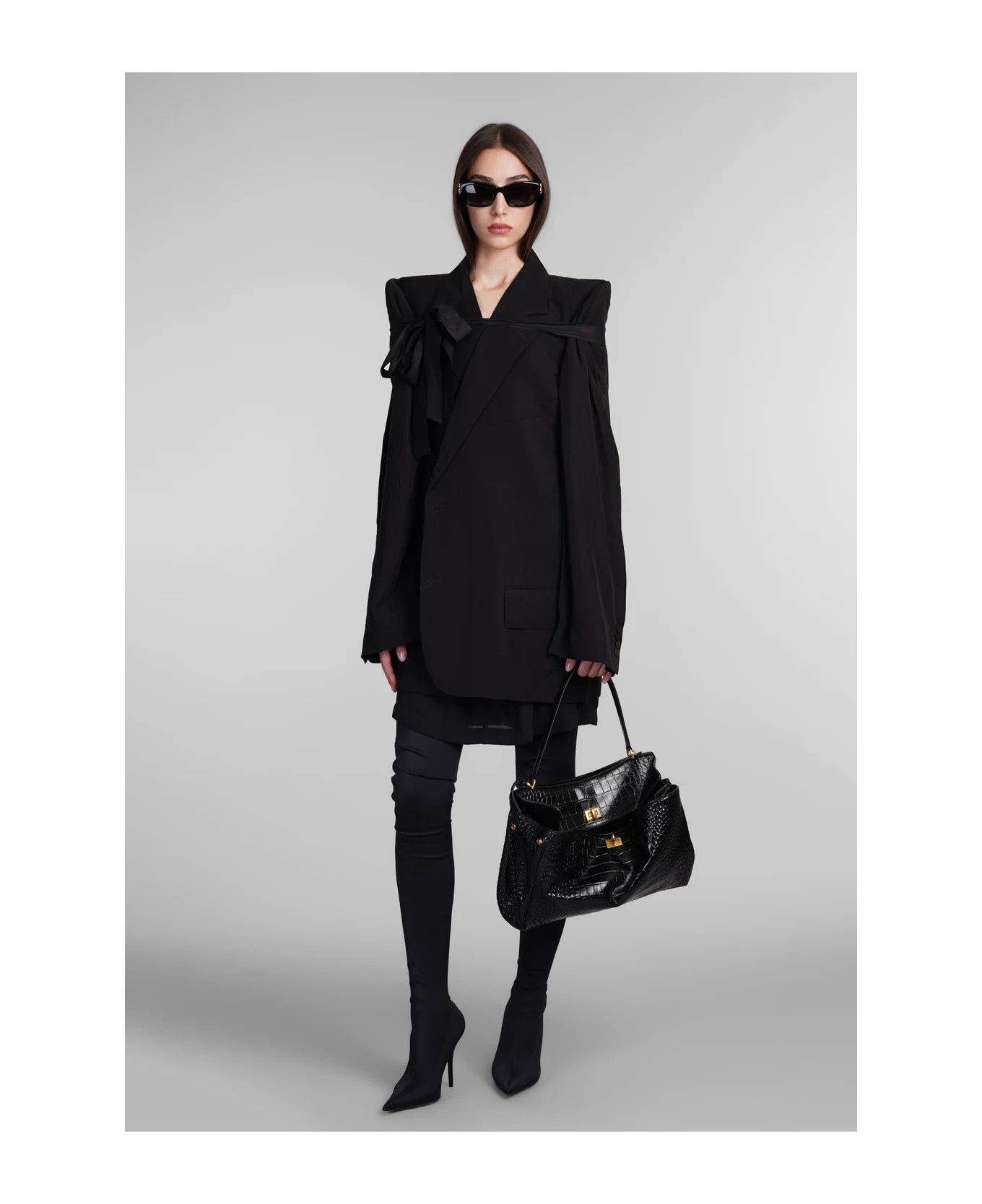 Balenciaga o1bcso1str0326 Boxy Jacket in Black Size US M / EU 48-50 / 2 - 2 Thumbnail