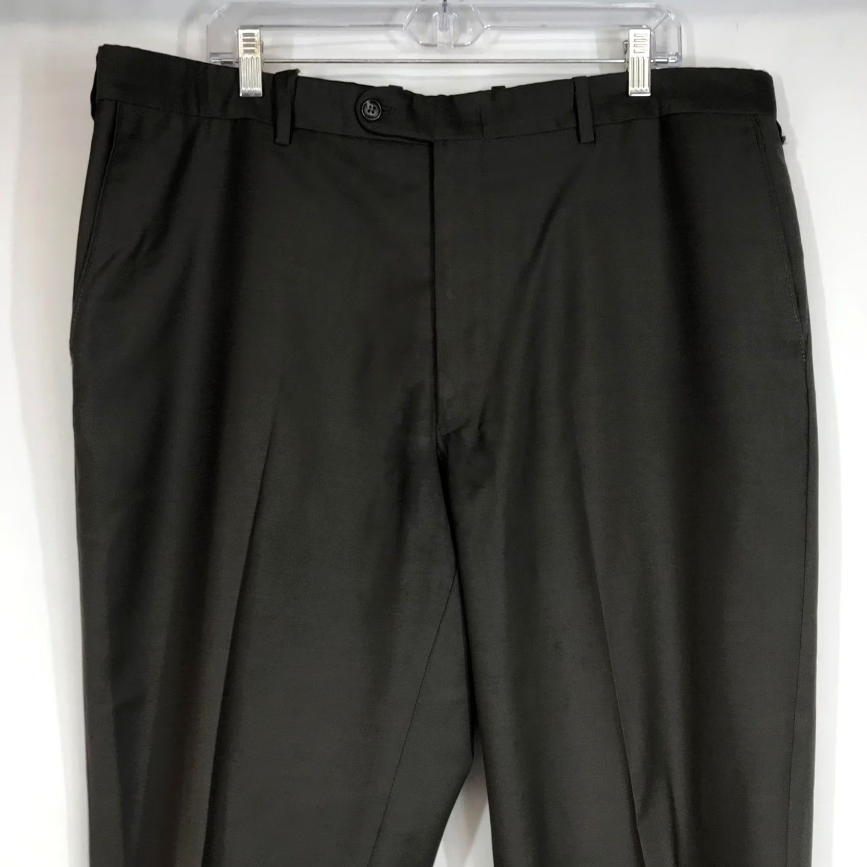 Vintage JB Britches Mens Dress Pants Dark Taupe Wool 40R Torino Size US 40 / EU 56 - 2 Thumbnail