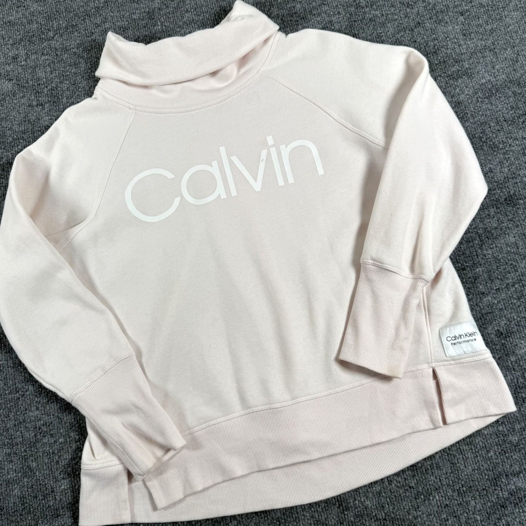 Calvin Klein Calvin Klein Performance Pullover Womens Small Pink Funnel Neck Sweatshirt Logo Size S / US 4 / IT 40 - 2 Thumbnail