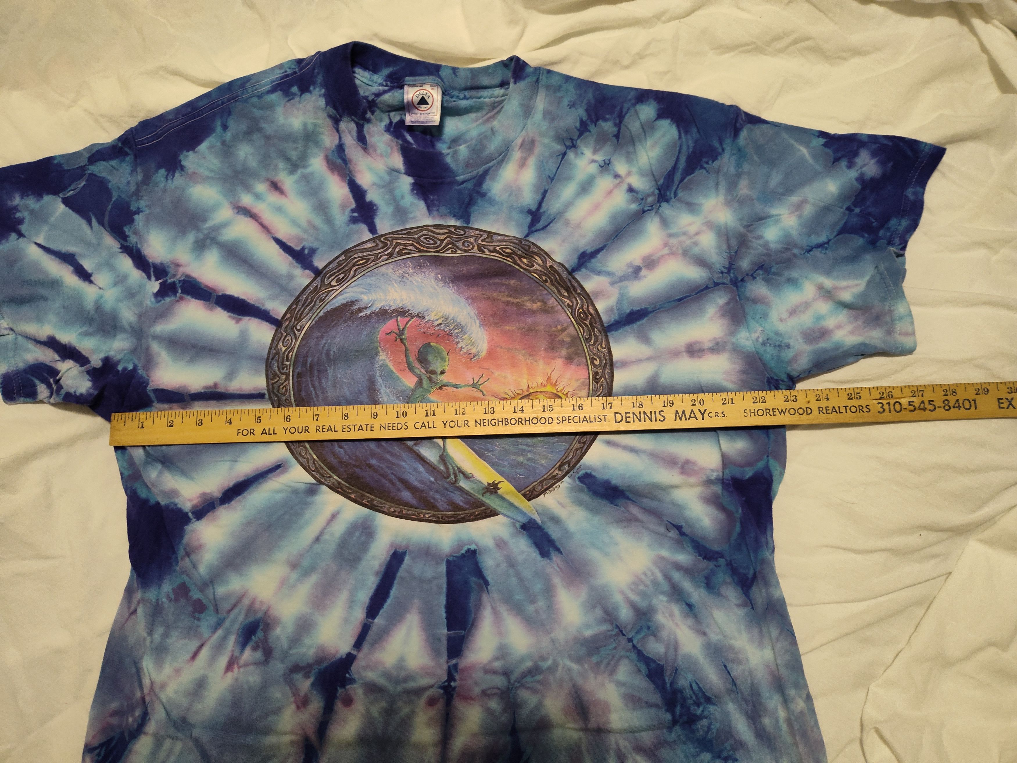 Delta Rare 1997 Michael DuBois Alien Surfing Tie Dye Shirt XL Size US XL / EU 56 / 4 - 4 Thumbnail