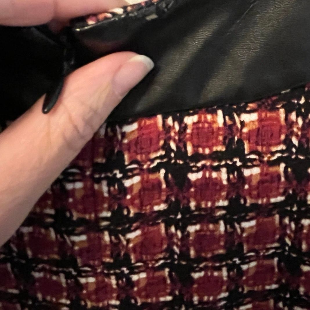 J.McLaughlin J.McLaughlin Plaid Tweed Dress w Leather Accents, S Size S / US 4 / IT 40 - 5 Thumbnail