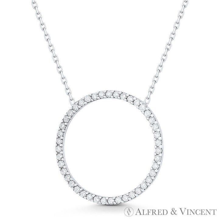 Other 21mm Eternity Circle CZ Crystal Pendant & Chain Necklace Size ONE SIZE - 1 Preview