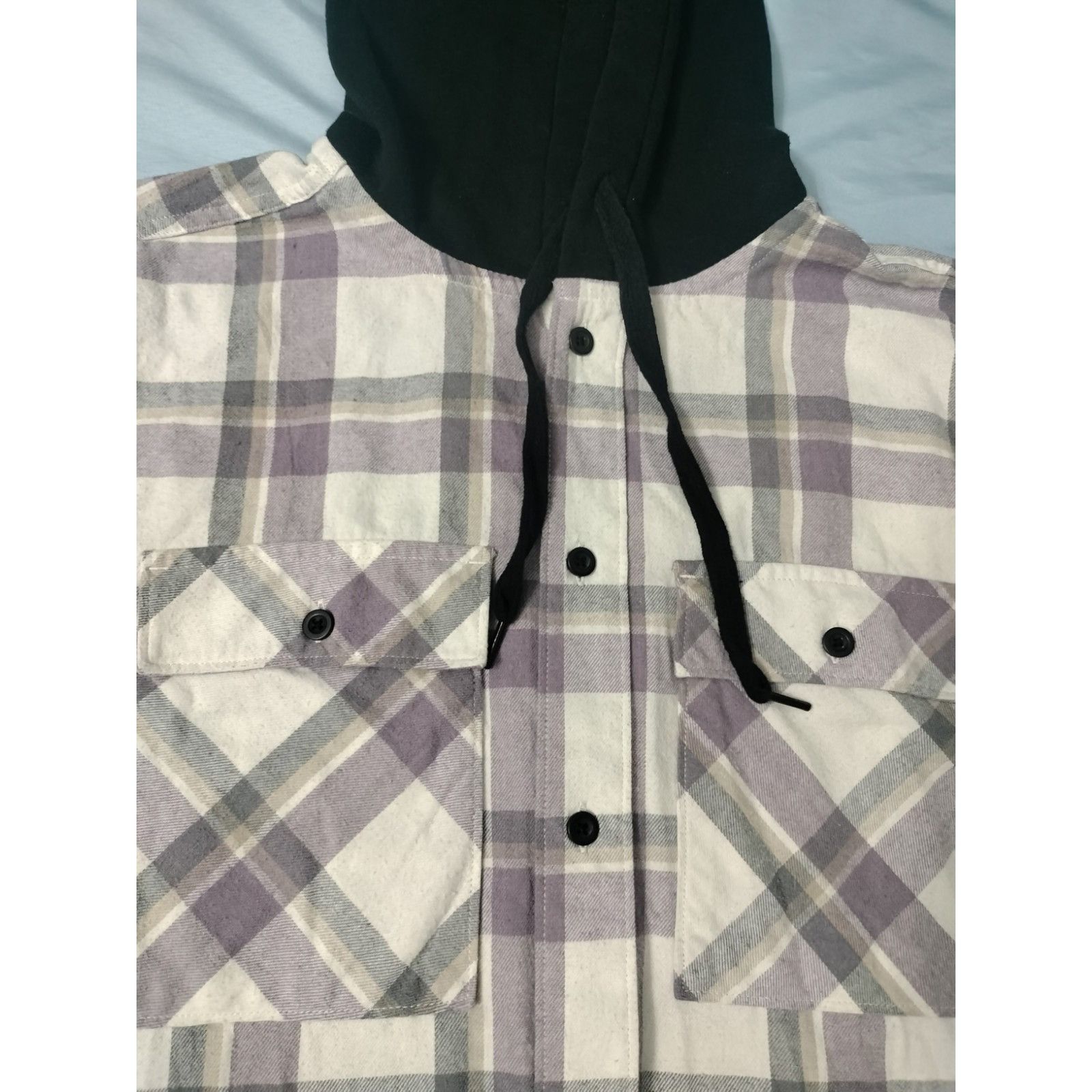 Other NoBo Mens Small Button Up Flannel Hooded Shacket Shirt Plaid Size US S / EU 44-46 / 1 - 14 Thumbnail