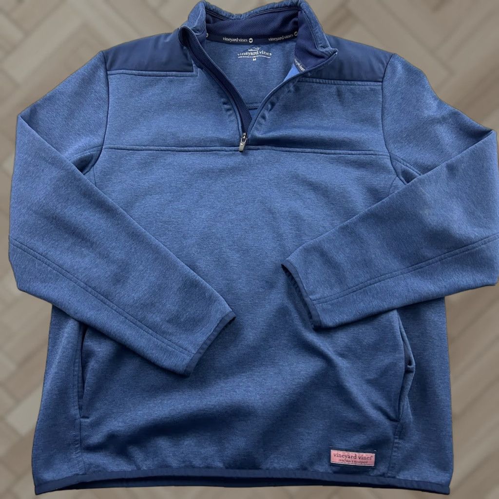 Vineyard Vines Vineyard Vines Jacket Men's Medium Blue 1/4 Zip Pullover Size US M / EU 48-50 / 2 - 1 Thumbnail