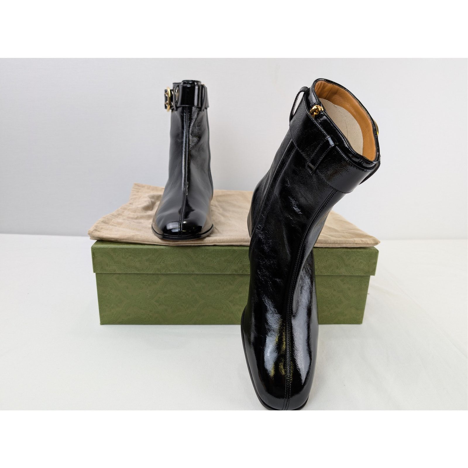 Gucci o1rshd1 Vernice Naplack Boots in Nero Size US 12.5 / EU 45-46 - 19 Thumbnail