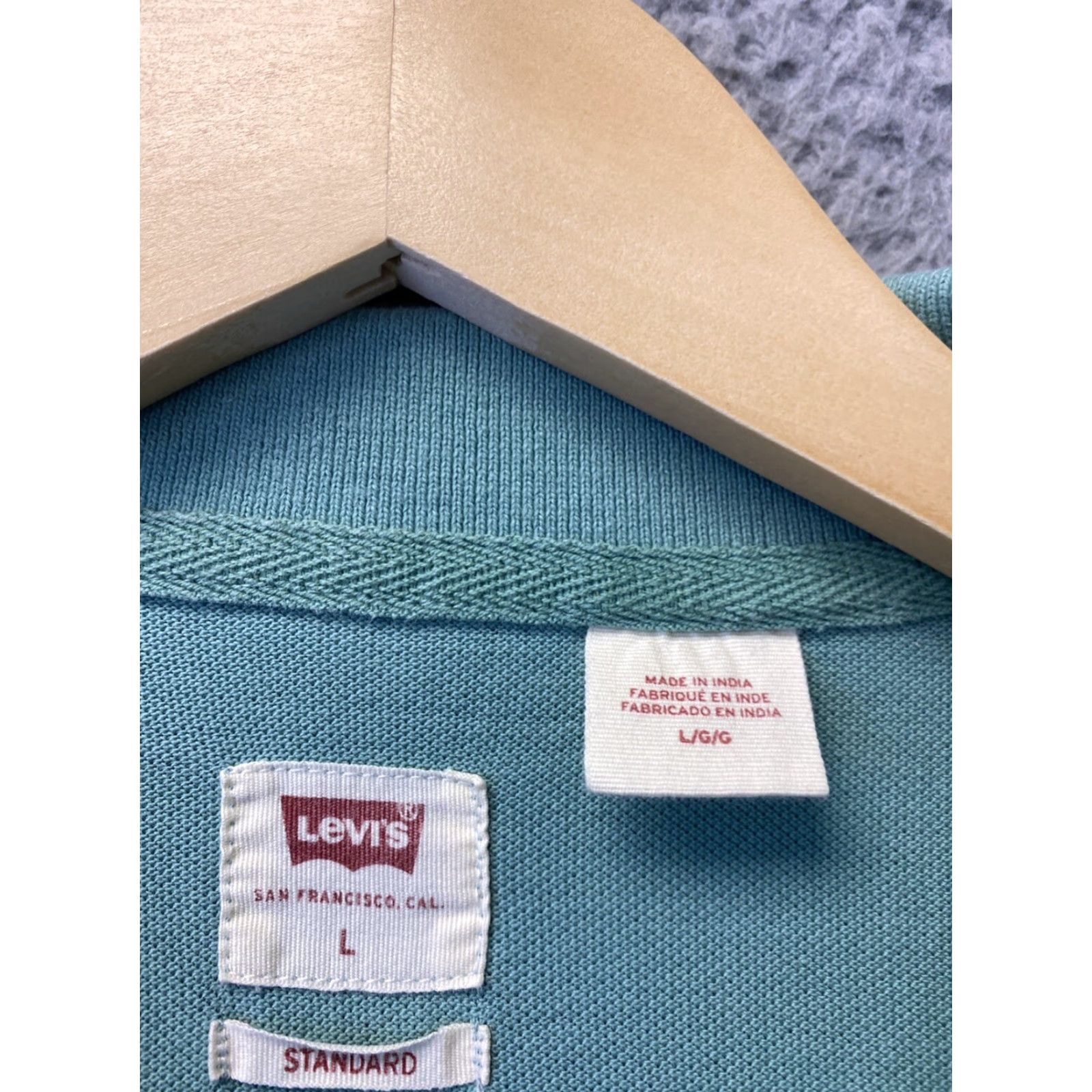 Levi's VINTAGE Levi's Mens Polo Shirt Short Sleeve Summer Green 70s Cotton Terry Large Size US L / EU 52-54 / 3 - 3 Thumbnail