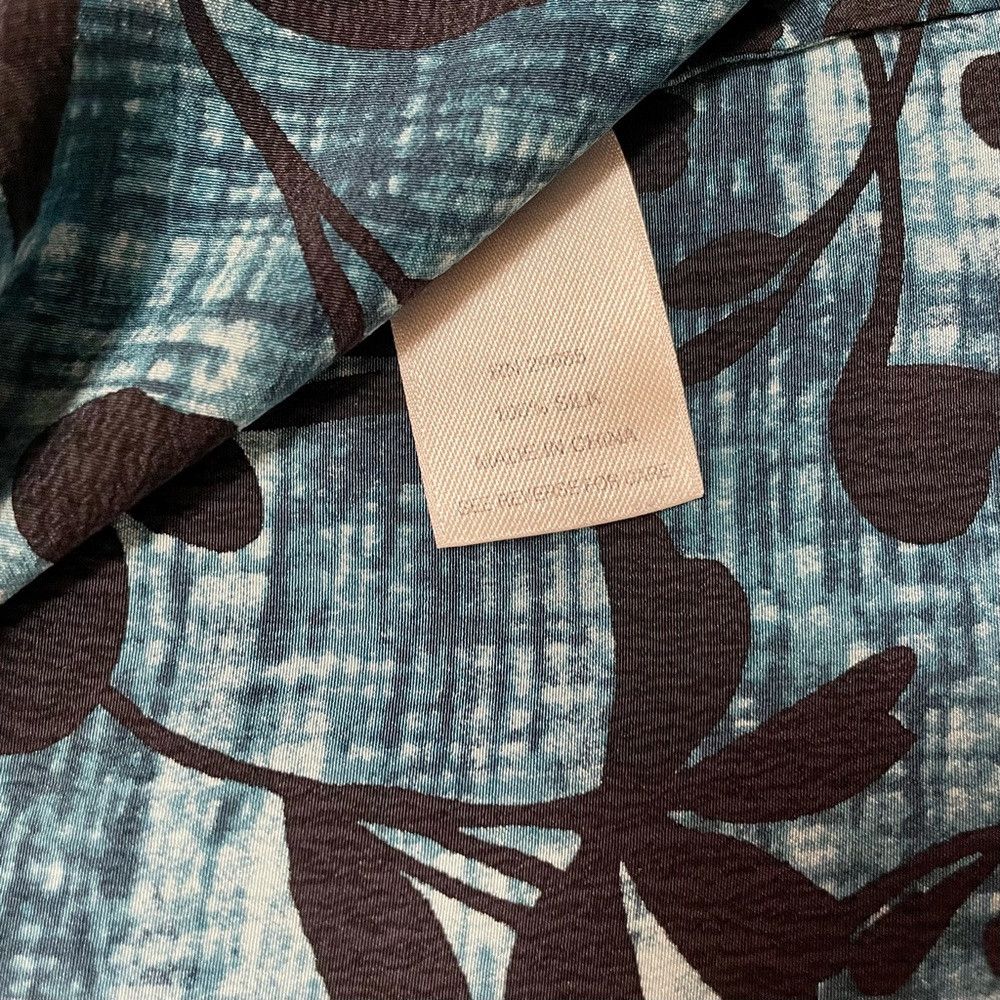 Pendleton Pendleton Silk Blue Black Floral Short Sleeve Blouse Size 1 Size L / US 10 / IT 46 - 8 Thumbnail