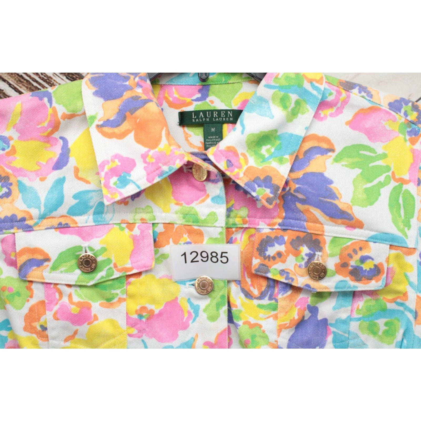 Ralph Lauren Ralph Lauren Denim Jacket Women's Medium Multicolor Floral Trucker Crop Classic Lightweight Size M / US 6-8 / IT 42-44 - 7 Thumbnail