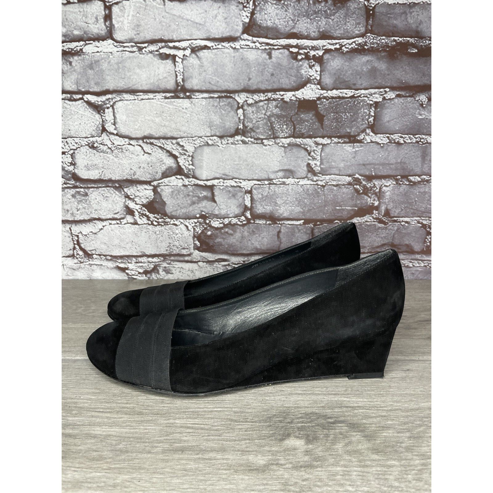 Stuart Weitzman Stuart Weitzman Black Suede Leather High Wedge Pumps Shoes W Size US 10 / IT 40 - 5 Thumbnail