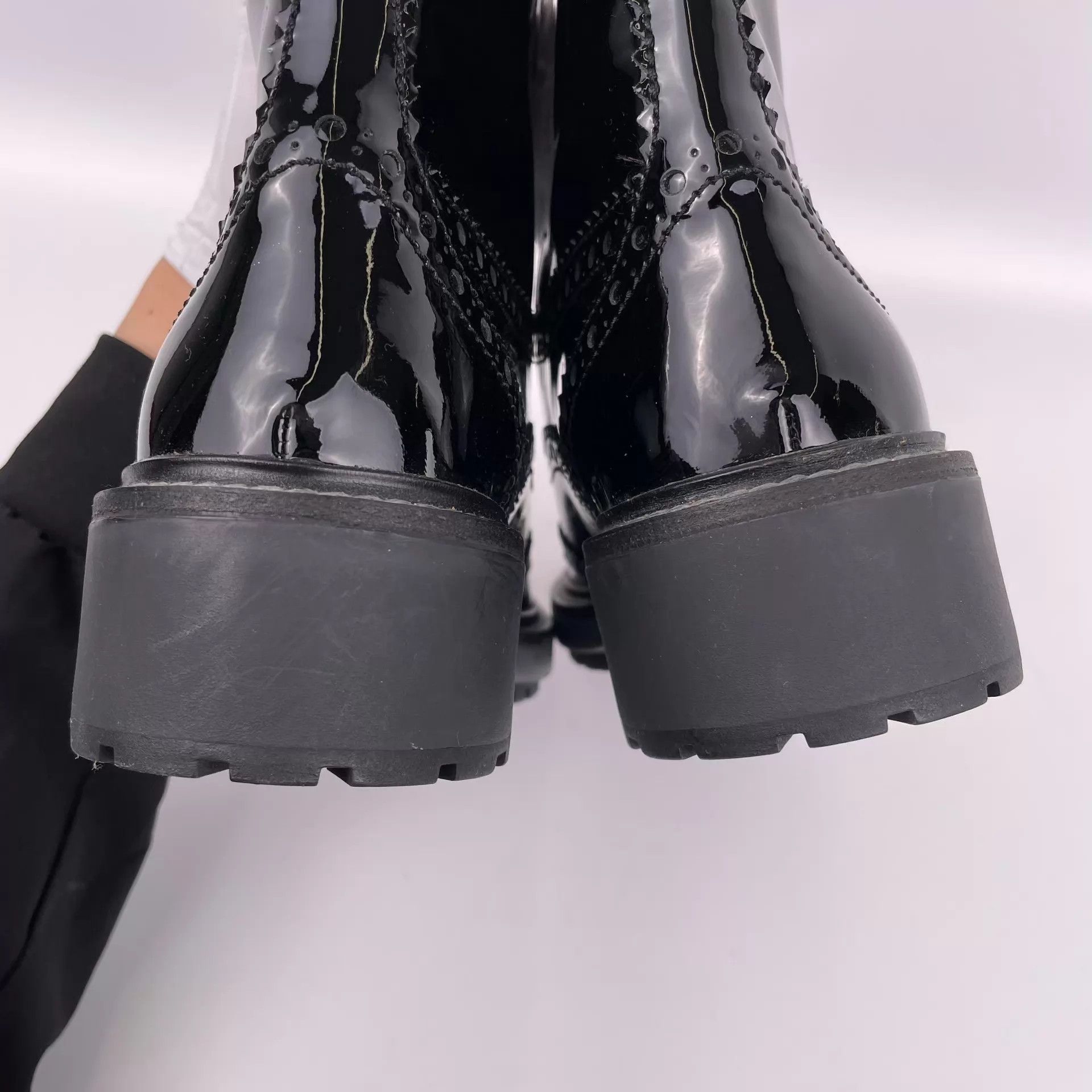 Miu Miu MIU MIU Patent Leather Knee-High Boots Black 38.5 Size US 8 / IT 38 - 7 Thumbnail
