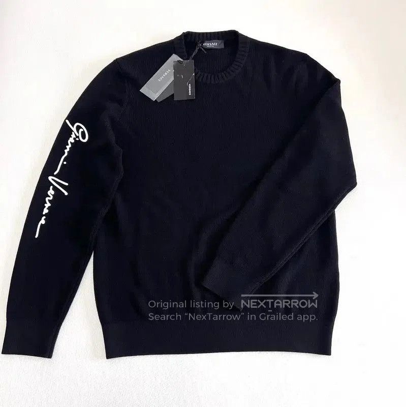 Versace Versace XXL Black Wool Embroidered Sweater . Size US XXL / EU 58 / 5 - 2 Thumbnail