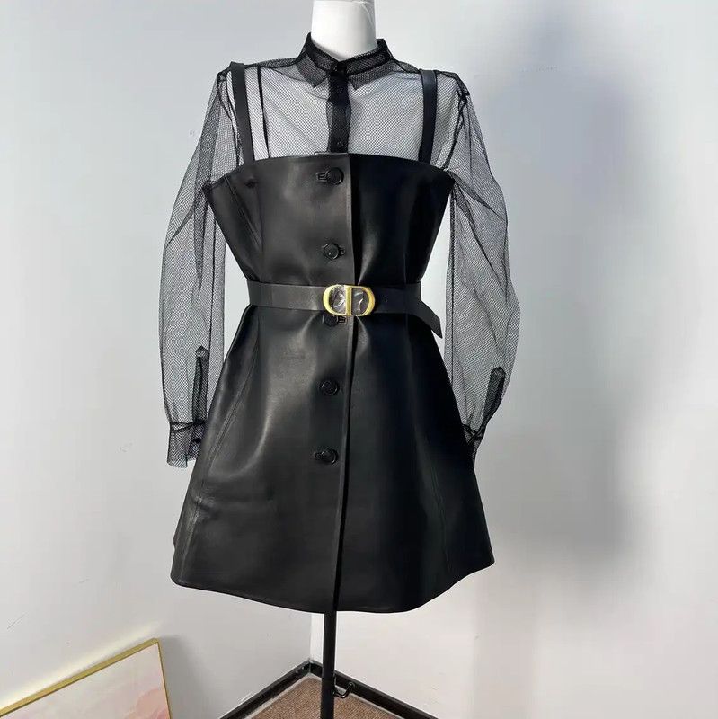 Dior Dior Black Women's Dress with Mesh Sleeves 0089 Size M / US 6-8 / IT 42-44 - 1 Thumbnail