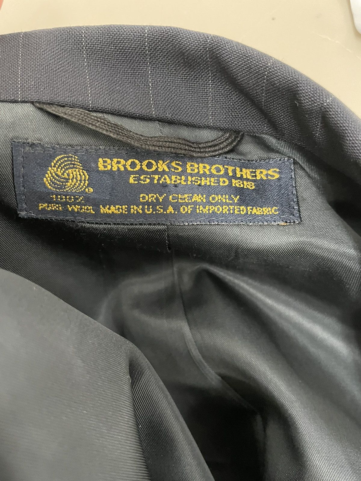 Brooks Brothers × Vintage Subtle Pinstripe Wool Suit Size 46R - 9 Thumbnail
