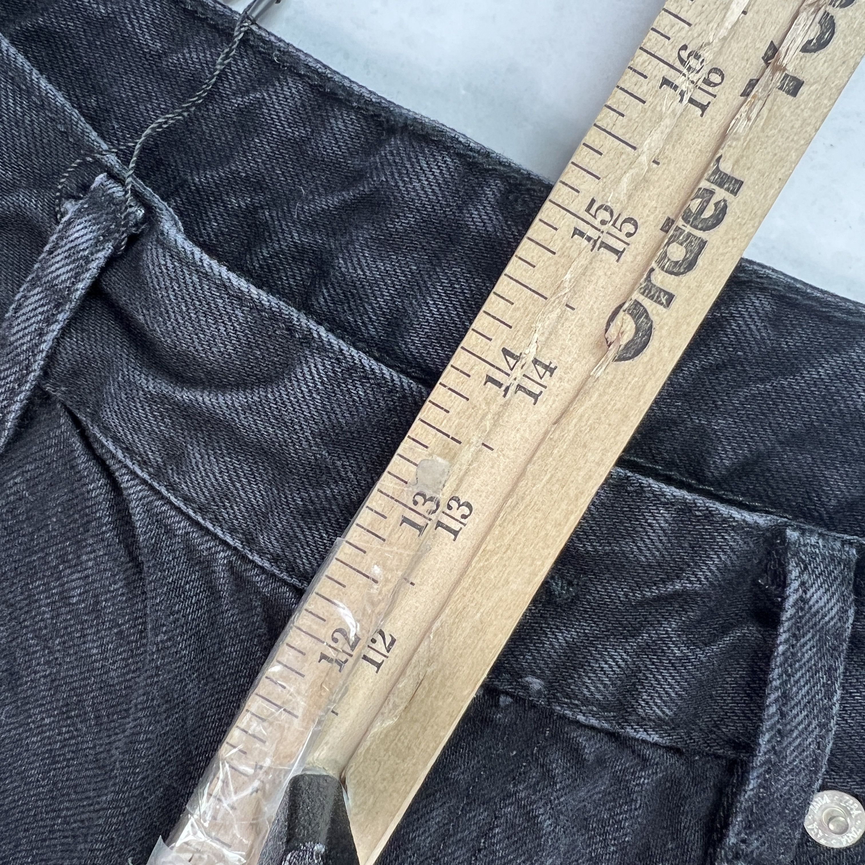 Zara Zara Jeans High Rise Wide Leg Black Raw Bottom Hem Denim Size 33" - 20 Thumbnail