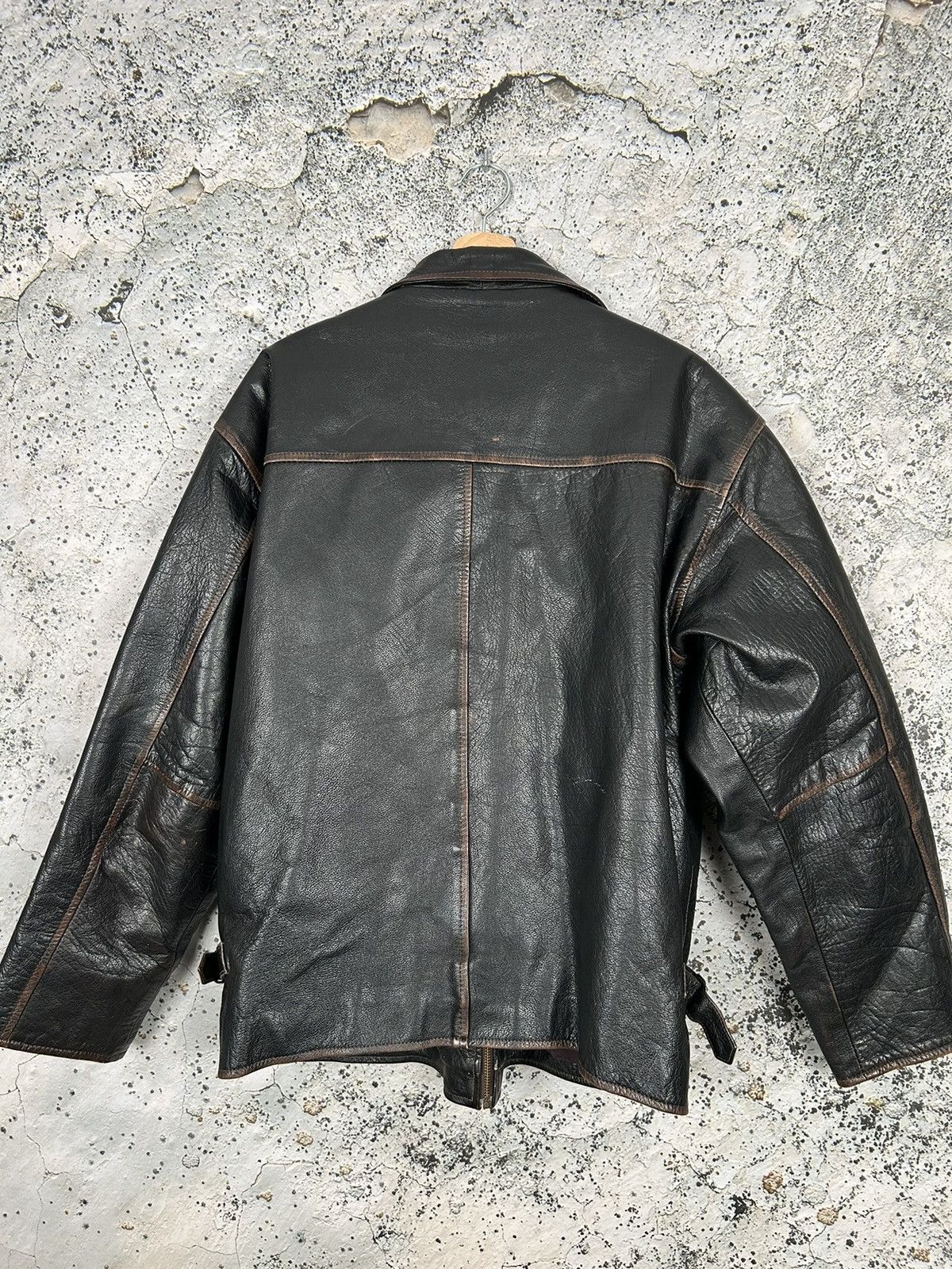 Genuine Leather Vintage Genuine Leather Jacket 90s Avant-garde Punk Rock Size US L / EU 52-54 / 3 - 4 Thumbnail