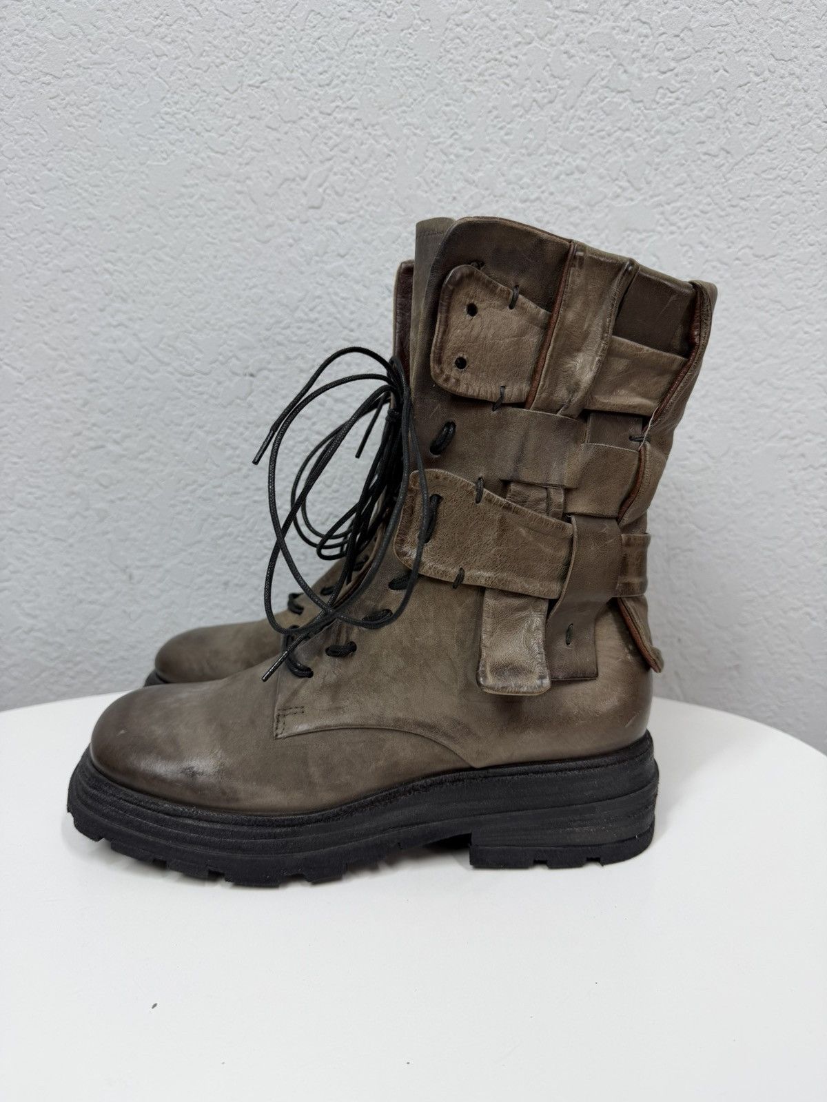 If Six Was Nine AS 98 Vibe Artisan Brown Leather Side Zip Ankle Biker Boots Size US 7.5 / EU 40-41 - 10 Thumbnail