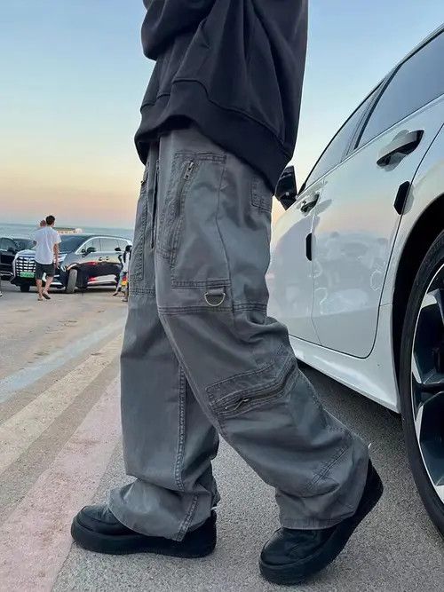 Japanese Brand Retro zippered multi-pocket vibe cargo trousers Size US 34 / EU 50 - 4 Thumbnail
