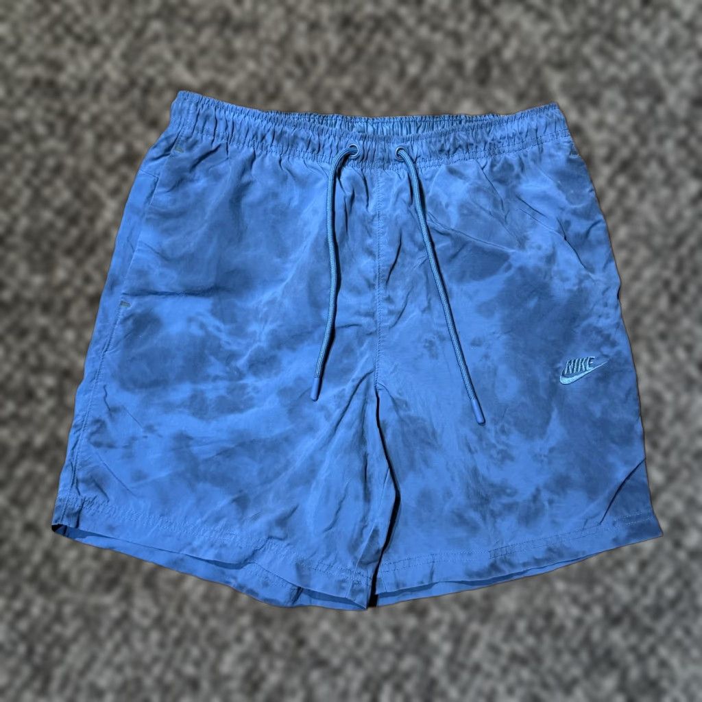 Nike Nike Tech Pack Shorts Mens S DX0249 Nylon Drawstring Bermuda Lightweight Outdoor Geometric Logo Blue 29in Waist 6in Inseam Casual Mens Size US 29 - 1 Thumbnail